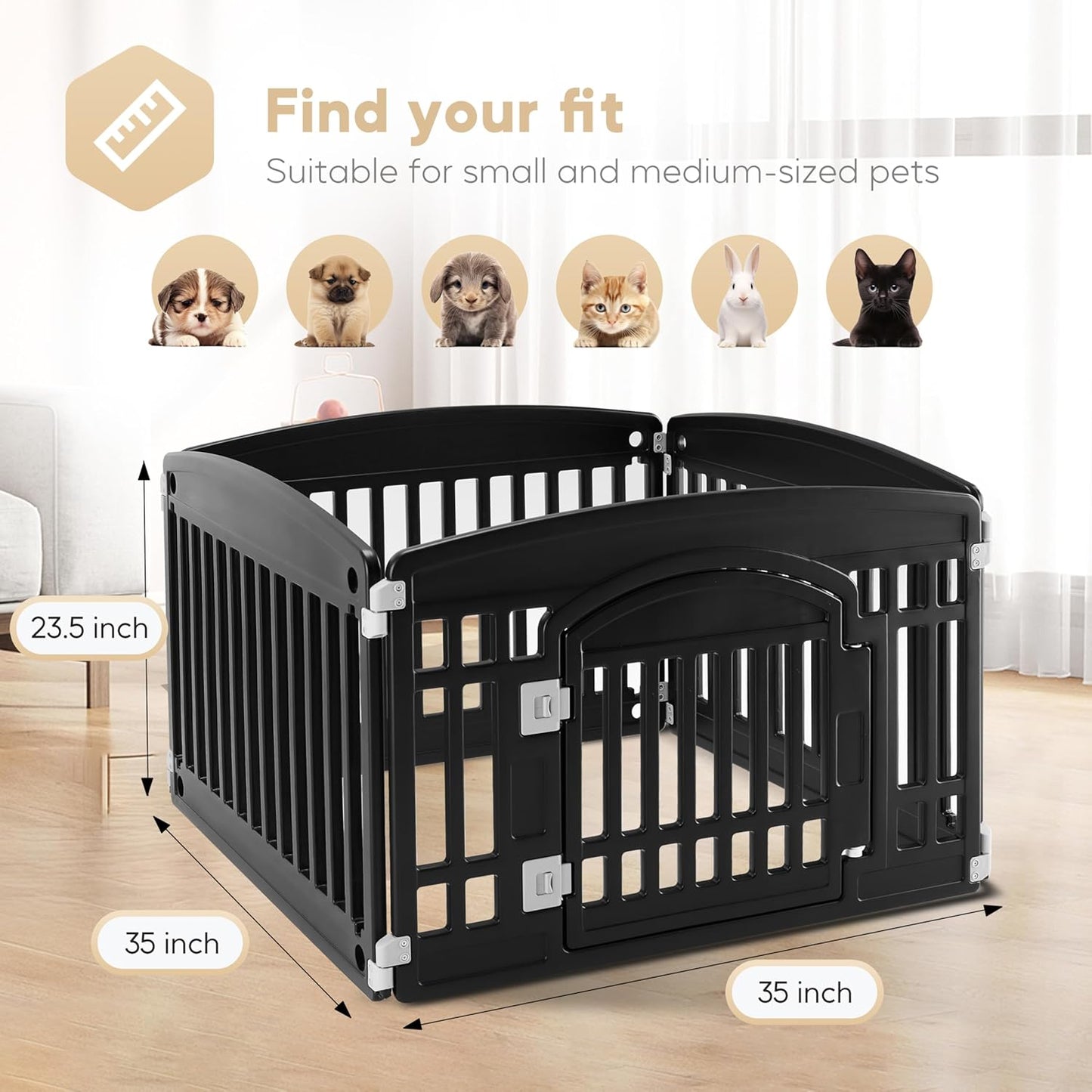 Dog Playpen Secure Foldable Fence